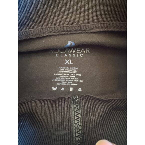 Rocawear Mens Tracksuit Jacket Black Full Zip Size XL Track Top Shirt Vintage - Picture 5 of 6